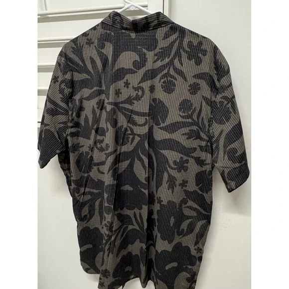 Roark Bless Up Mens XXL Short Sleeve Button Up Shirt Floral Stretch RW534 Gray - Picture 3 of 8